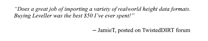 Leveller testimonial by JamieT, motocross game track maker