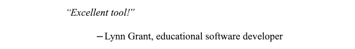 Leveller testimonial by Lynn Grant, educational software developer
