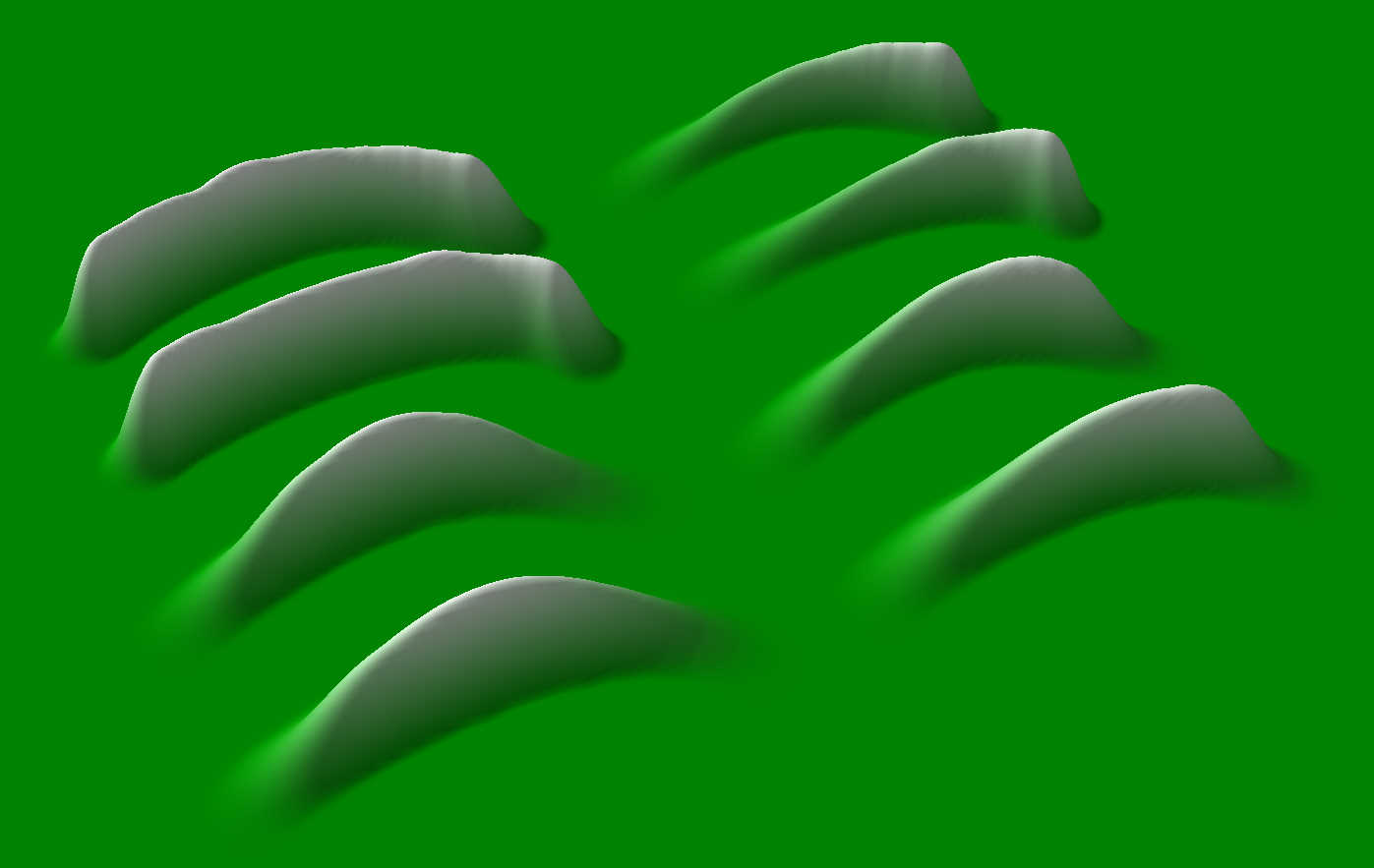 Tapered stroked brush paths